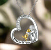 Collana d'argento con cuore, motivo cane e zirconi