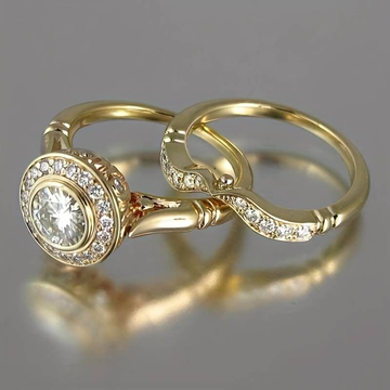 Pacchetto di anelli vintage in oro e zirconia