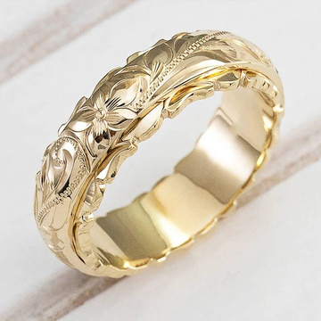 Anello vintage fiorito dorato