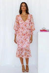 Miley - Vestito Midi con Stampa Floreale