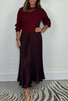 Claudia - Vestito maxi con maglione e gonna plissettata