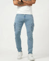 Pantaloni Cargo Marino Elasticizzati