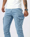 Pantaloni Cargo Marino Elasticizzati