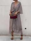 Monica - Abito in chiffon con scollatura a V