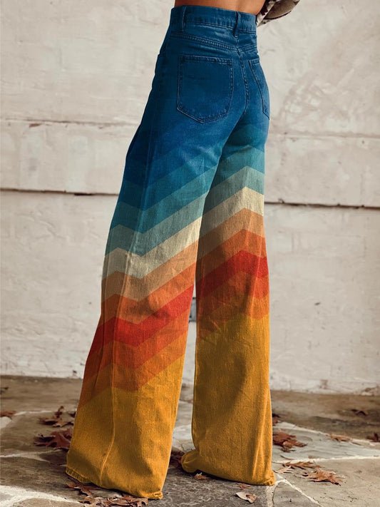 Léa - Pantaloni Retro Zigzag Eleganti