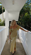 Nalani - Abito Maxi Off-Shoulder con Maniche a Farfalla