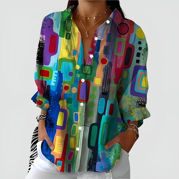 Edna™ blouse con motivo geometrico