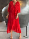 Monica - Abito in chiffon con scollatura a V