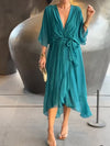 Monica - Abito in chiffon con scollatura a V