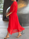 Monica - Abito in chiffon con scollatura a V