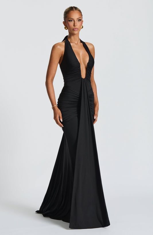 VESTITO LUNGO HALTER DRAPEATO