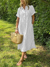 Sconto Estivo | Abito a righe da donna con scollatura a V lunga