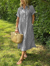 Sconto Estivo | Abito a righe da donna con scollatura a V lunga