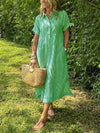 Sconto Estivo | Abito a righe da donna con scollatura a V lunga