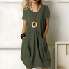 Vestito Elegante In Cotone Con Copertura Pancia