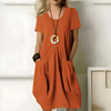 Vestito Elegante In Cotone Con Copertura Pancia