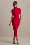 Taylor - Abito Maxi Asimmetrico con Cappotto Arricciato