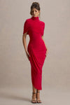 Taylor - Abito Maxi Asimmetrico con Cappotto Arricciato