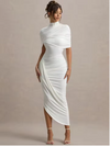 Taylor - Abito Maxi Asimmetrico con Mantella