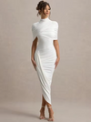 Taylor - Abito Maxi Asimmetrico con Cappotto