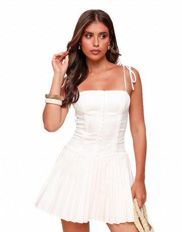 ABITO MINI CORSET CON GONNA PLISSETTATA