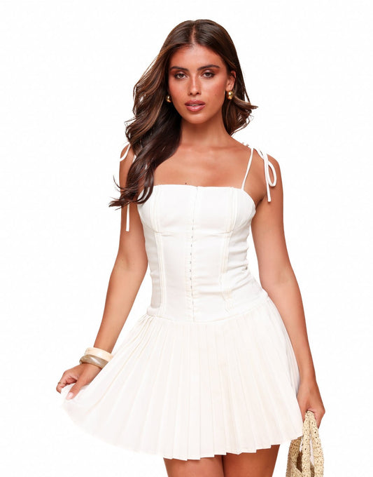 ABITO MINI CORSET CON GONNA PLISSETTATA