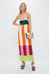 ABITO STRISCE GEOMETRICHE MULTICOLOR