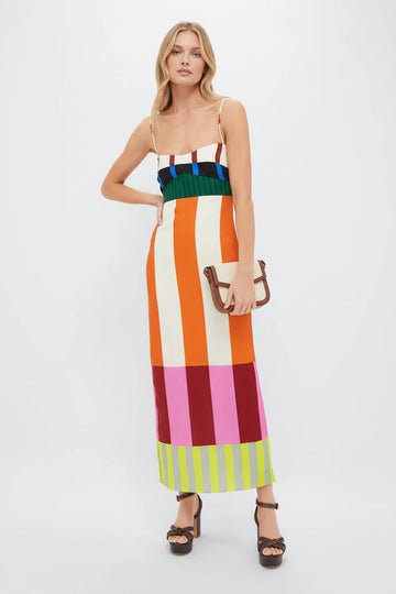 ABITO STRISCE GEOMETRICHE MULTICOLOR