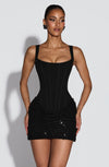 ABITO MINI CORSET CON GONNA TEXTURIZZATA